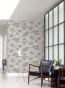 Tapeta obiektowa BOTANICAL GRASSCLOTH - faktura trawy z tropikalnymi liśćmi w 5 kolorach