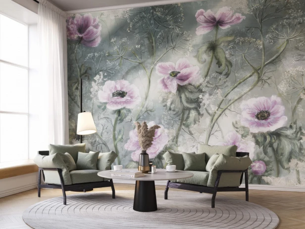 Fototapeta Fiori anemony różowe łąka w 2 kolorach