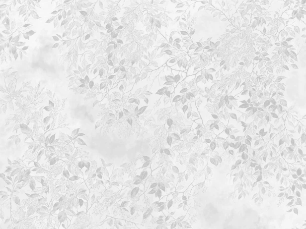 Grisali 1065 32 Tło jasny perłowo-szary prawie biały, liście i jagody ghost w jasnej szarości ton w to