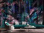 Fototapeta Jungle gęsta dżungla nocą w 2 kolorach