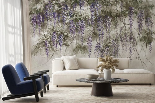 Fototapeta Bulvi glicynia wisteria w 3 wersjach kolorystycznych