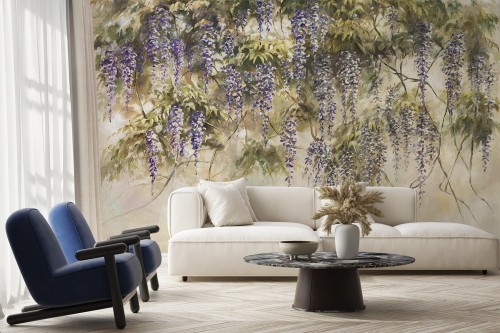 Fototapeta Bulvi glicynia wisteria w 3 wersjach kolorystycznych
