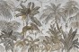 TPA-0224-0067-04 Jasny szaro-beżowy z taupe liśćmi i miodowym lampartem, najbardziej stonowany i naturalny, jak vintage botanica.