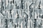 TPA-0826-0235-01 Fototapeta Nuit jasny szary biały grafitowy – wzór organicznych kafelków – fototapeta akwarelowa