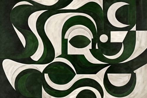 fototapeta Mouv TPA-0826-0218-01 abstrakcja organiczna zieleń butelkowa głęboka czarna modern