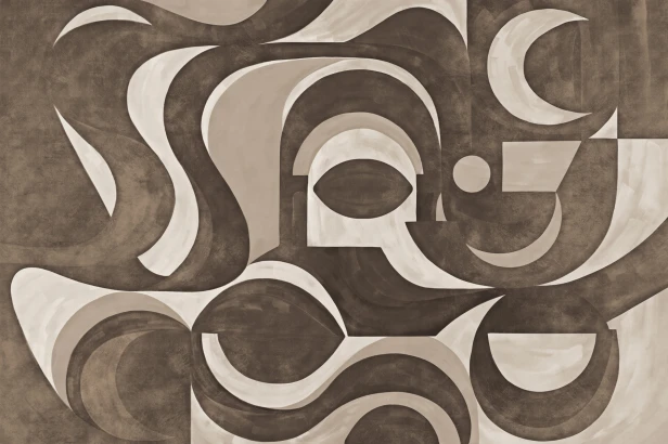 fototapeta Mouv TPA-0826-0218-02 abstrakcja organiczna taupe brązowy ciepły beżowy wabi-sabi