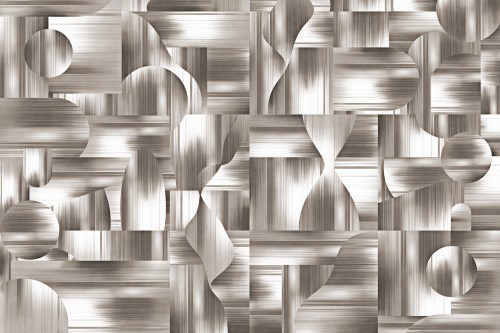 tapeta Trame TPA-0826-0223-01 geometryczna bauhaus szczotkowany metal taupe jasny srebrzysty modern glam biuro