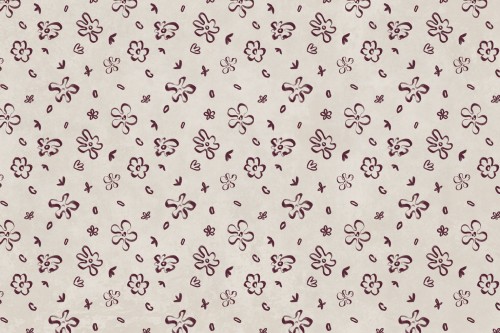 tapeta Floret TPA-0826-0228-00 małe kwiatki doodle bordo winny na beżu boho dziewczęca
