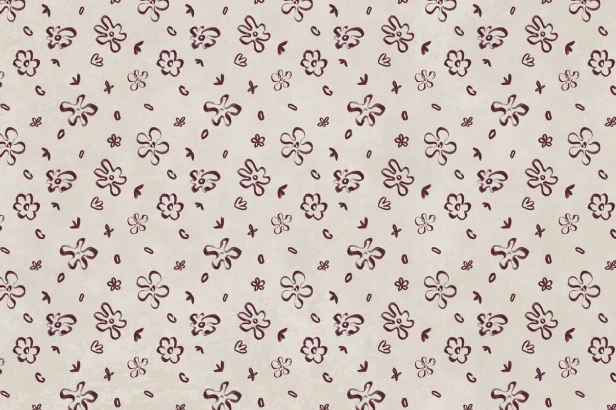 tapeta Floret TPA-0826-0228-00 małe kwiatki doodle bordo winny na beżu boho dziewczęca