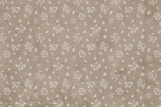 tapeta Floret TPA-0826-0228-03 kwiatki białe na taupe vintage przytulna