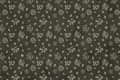 tapeta Floret TPA-0826-0228-04 kwiatki beżowe na oliwkowej zieleni ciemna boho
