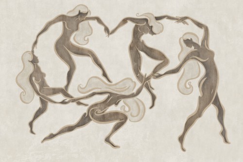 fototapeta Cadence TPA-0826-0229-00 tańczące kobiety taupe piaskowy Matisse Dance boho