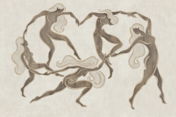 fototapeta Cadence TPA-0826-0229-00 tańczące kobiety taupe piaskowy Matisse Dance boho