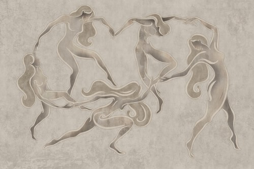 fototapeta Cadence TPA-0826-0229-01 kobiety szaro-beżowy taupe minimalistyczny japandi