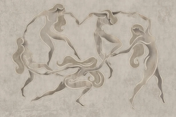 fototapeta Cadence TPA-0826-0229-01 kobiety szaro-beżowy taupe minimalistyczny japandi