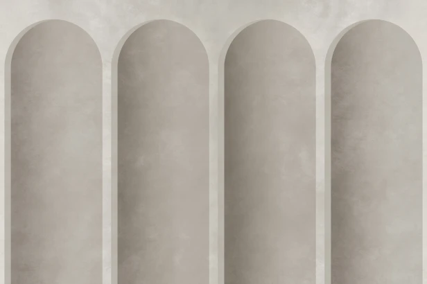fototapeta Fenetre TPA-0826-0230-00 łuki architektoniczne taupe beżowy ciepły minimal arch