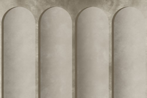 fototapeta Fenetre TPA-0826-0230-03 łuki oliwkowy taupe brązowo-beżowy elegancki