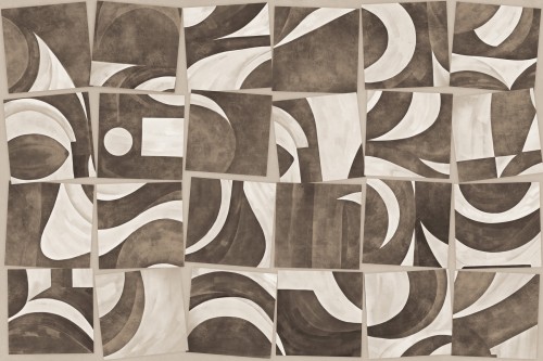 fototapeta Echo TPA-0826-0231-01 collage taupe brązowo-beżowy naturalny mid-century
