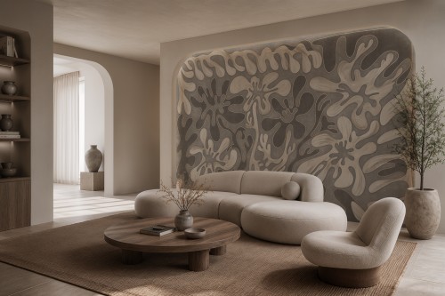 fototapeta Allure organiczny mural Matisse szary taupe komplet 6 kolorów