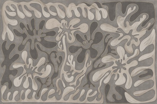 fototapeta Allure TPA-0826-0234-00 mural organiczny szary taupe beż złota linia Matisse