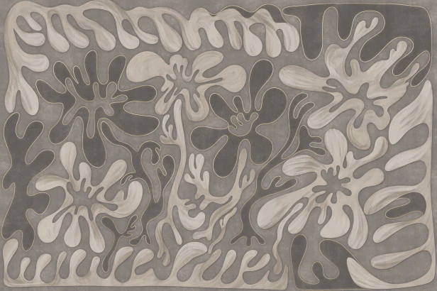 fototapeta Allure TPA-0826-0234-00 mural organiczny szary taupe beż złota linia Matisse