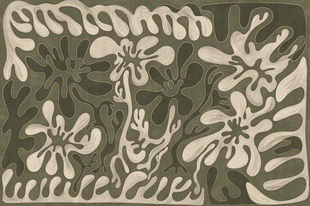 fototapeta Allure TPA-0826-0234-01 mural oliwkowa zieleń khaki beż złoto modern