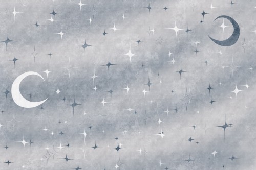 tapeta Celeste TPA-0826-0236-04 księżyce granatowy stalowy nocny luksusowy