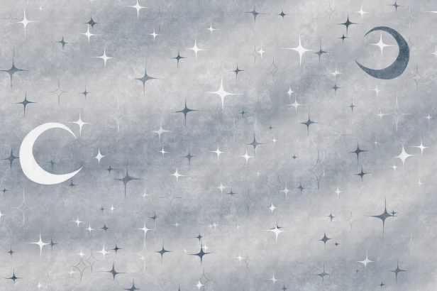 tapeta Celeste TPA-0826-0236-04 księżyce granatowy stalowy nocny luksusowy