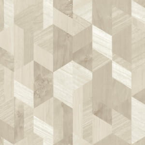 Tapeta Cedar 67520 jasny beżowy kremowy – efekt geometrycznego drewna 3D – winyl kontraktowy