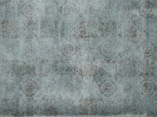 Yves 440 31 Tło błękitno-szary mglisty. Ornament brąz rdzawy spłowiały. Chłodny loft.