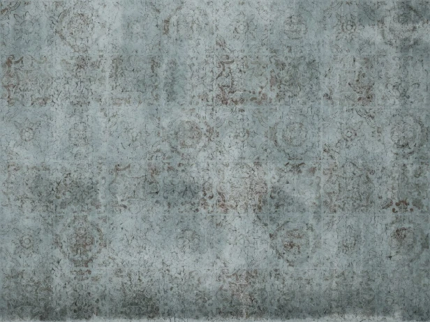 Yves 440 31 Tło błękitno-szary mglisty. Ornament brąz rdzawy spłowiały. Chłodny loft.