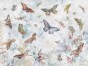 Elibri 700 31 Centralny motyl niebieski, tło chłodne niebiesko-szare, liście błękitne