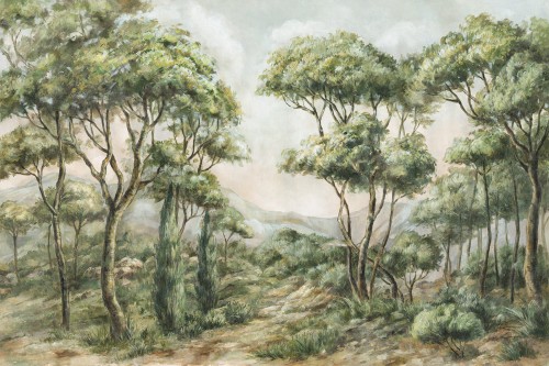 TPA-0224-0066-03 Świeży zielono-beżowy z soczystszą zielenią liści, najbardziej naturalny i ogrodowy.