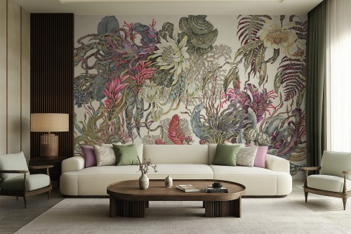 Fototapeta Botanica fantazyjne rośliny i grzyby w 10 wersjach kolorystycznych