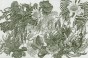 TPA-0924-0107-07 Zgaszona, oliwkowo-zielona monochromatyczna. Botaniczna, do wabi sabi i japandi.