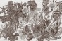 TPA-0924-0107-09 Ciemna, brązowa sepia. Jak stara książka botaniczna. Do biblioteki, gabinetu.