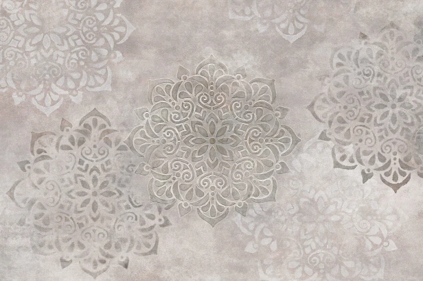 TPA-1123-0012-02 Ciepły beżowo-taupe z szarobeżowymi mandalami, najbardziej przytulny i boho