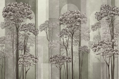 TPA-0426-0205-02 Szałwiowo-zielony z zieloną architekturą, najbardziej naturalny i świeży