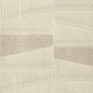 Tapeta obiektowa FOCAL 67473 ciepła lniana szarość geometria
