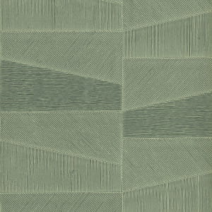 Tapeta obiektowa FOCAL 67480 szałwiowa zielona mięta geometria 3D