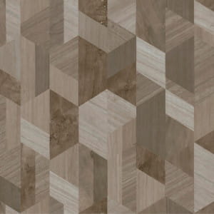 Tapeta Cedar 67523 brązowo-szary taupe – geometryczne drewno 3D – winyl na tkaninie