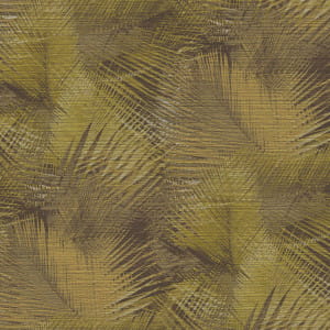 tapeta obiektowa Sequoia 67513 musztarda złota oliwkowa liście palmy